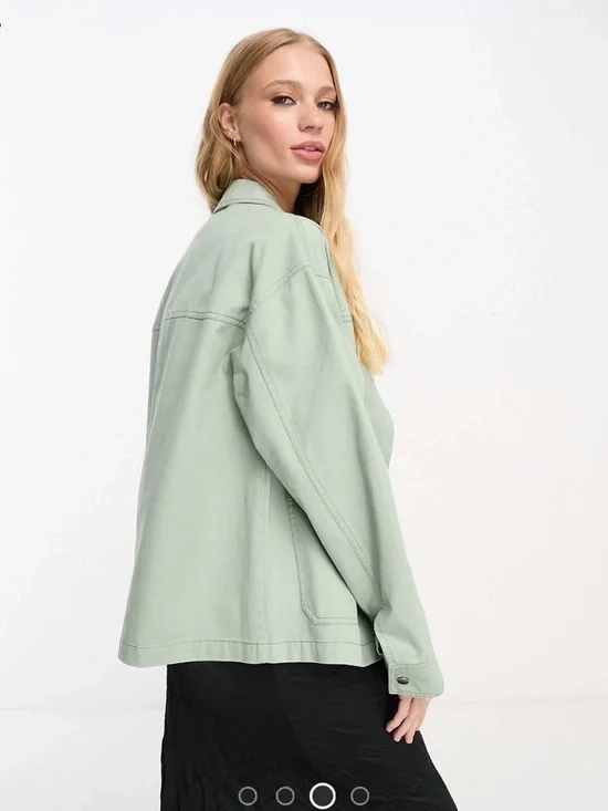ASOS Sage Green Lightweight Utility Jacket Shacket - Picture 3 of 4